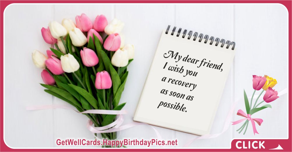 Recovery Wish for a Sick Friend - Recovery Wish Card