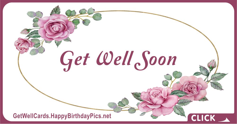 Get Well Soon Card, Vintage Style - Get Well Card