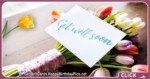 Get Well Soon Card with Tulip Bouquet